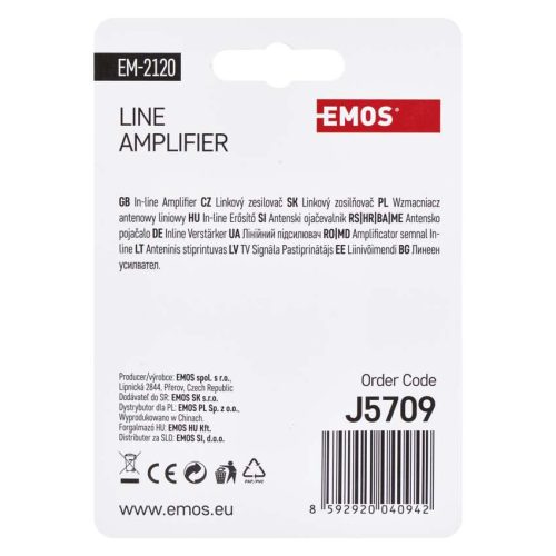 EMOS J5709, DVB-T/T2 antenna előerősítő 20db/csomag