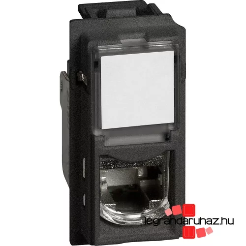 Bticino Living Now 1xRJ45 Cat.6A STP csatlakozóaljzat 1 modul, fekete, KG4279C6AS