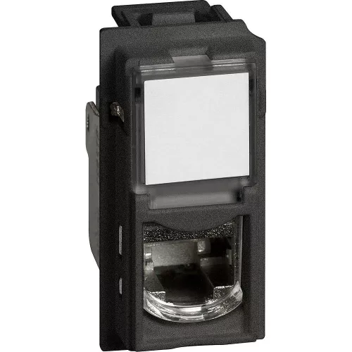 Bticino Living Now 1xRJ45 Cat.6 STP csatlakozóaljzat 1 modul, fekete, KG4279C6S