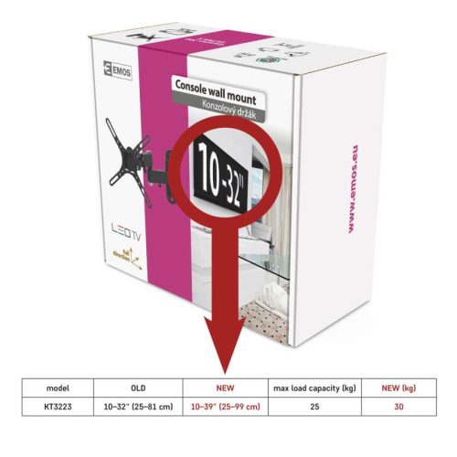 EMOS KT3223, Fali konzol 10–39" (25–99 cm)