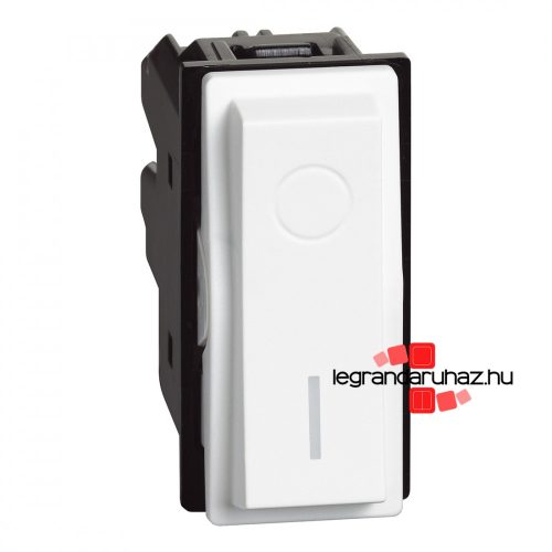 Bticino Living Now kétpólusú kapcsoló 16 AX, fényjelzéssel, 250V, 1 modul, csavaros, fehér, Bticino KW4002