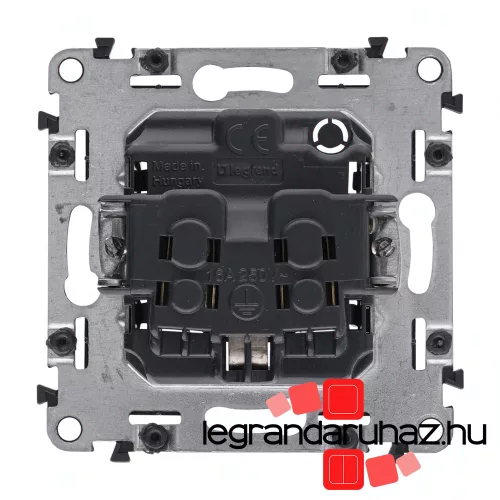 Legrand Valena Life 2P+F csatlakozóaljzat biztonsági zsalu nélkül csavaros vezetékbekötéssel fekete, LB753025