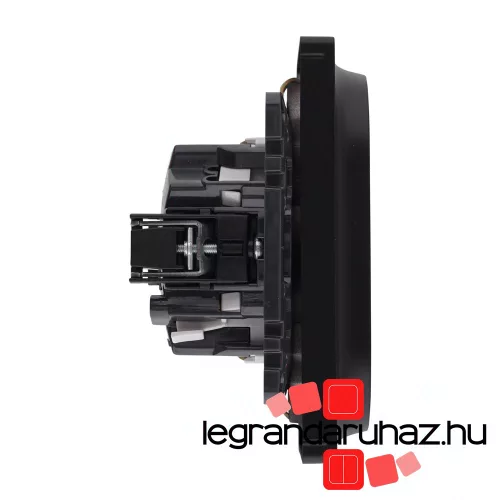 Legrand Valena Life 2x2P+F csatlakozóaljzat biztonsági zsaluval egybeépített burkolattal keret nélkül rugós vezetékbekötéssel fekete, LB753026
