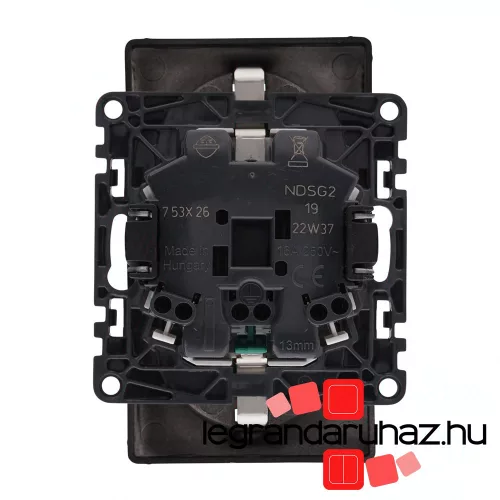 Legrand Valena Life 2x2P+F csatlakozóaljzat biztonsági zsaluval egybeépített burkolattal keret nélkül rugós vezetékbekötéssel fekete, LB753026