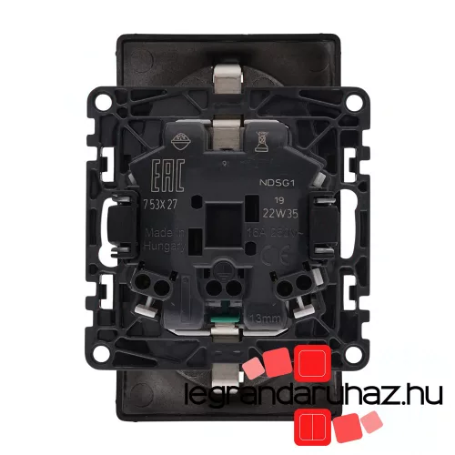 Legrand Valena Life 2x2P+F csatlakozóaljzat biztonsági zsalu nélkül egybeépített burkolattal keret nélkül rugós vezetékbekötéssel fekete, LB753027