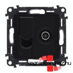 Legrand Valena Life TV csatlakozóaljzat + RJ45 Cat. 6 UTP aljzat fekete, LB753055
