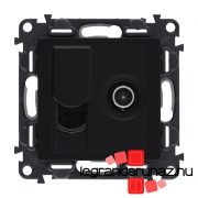   Legrand Valena Life TV csatlakozóaljzat + RJ45 Cat. 6 UTP aljzat fekete, LB753055