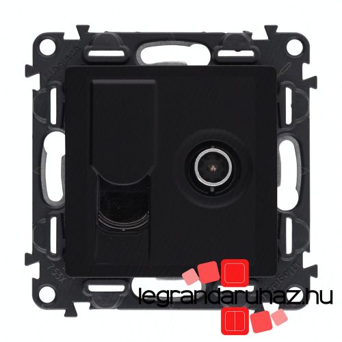 Legrand Valena Life TV csatlakozóaljzat + RJ45 Cat. 6 UTP aljzat fekete, LB753055