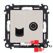   Legrand Valena Life TV csatlakozóaljzat + RJ45 Cat. 6 UTP aljzat, elefántcsont LE753055 