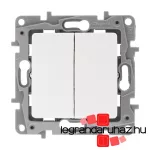 Legrand Niloé kettős váltókapcsoló ellenőrzőfénnyel, fehér, Legrand NF764502E