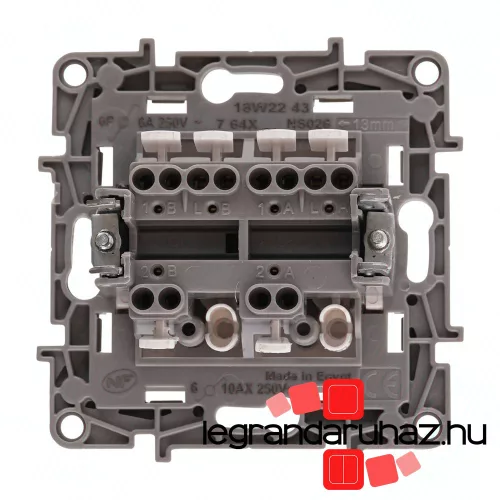 Legrand Niloé kettős váltókapcsoló ellenőrzőfénnyel, fehér, Legrand NF764502E