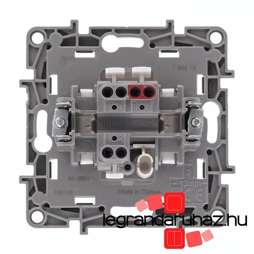 Legrand Niloé egypólusú nyomó jelzőfénnyel 6A, NO-NC, fehér, Legrand NF764507J