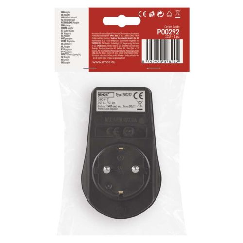 EMOS P00292, Kapcsolható aljzat IP44 SCHUKO