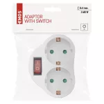 EMOS P0063, Elosztó aljzat SCHUKO 2x lapos + 1x kerek kikapcsolóval