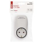 EMOS P0072, Aljzat 2xUSB SCHUKO, fehér