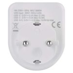 EMOS P0075, Aljzat elágazó 1×, 1×USB-A+1×USB-C, fehér