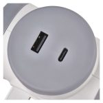 EMOS P0077PD, Aljzat elágazó 2×, 1×USB-A+1×USB-C, fehér-szürke