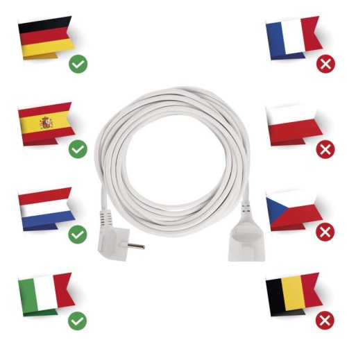 EMOS P0120R, Hosszabbító 10 m / 1 aljzat / fehér / PVC / 1,5 mm2