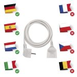 EMOS P0123R, Hosszabbító 3 m / 1 aljzat / fehér / PVC / 1,5 mm2