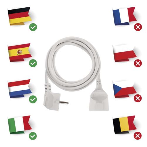 EMOS P0123R, Hosszabbító 3 m / 1 aljzat / fehér / PVC / 1,5 mm2