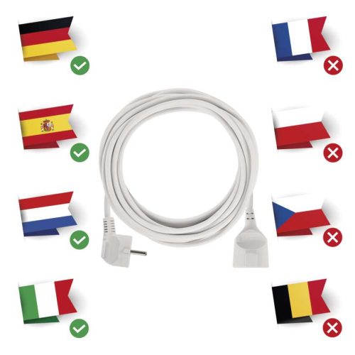 EMOS P0127R, Hosszabbító 7 m / 1 aljzat / fehér / PVC / 1,5 mm2