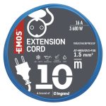 EMOS P01510W, Weatherproof Extension Cord 10 m / 1 socket / black / silicon / 230 V / 1,5 mm2