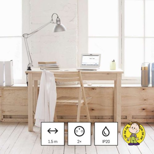 EMOS P0221U, HOSSZABBÍTÓ 2ALJ-+2×USB A+1×USB C, 1,5M