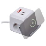 EMOS P0222CQ, Hosszabbító - kocka 2 m / 2 aljzat / fehér / 2×USB-A+1×USB-C+Qi / 1,5 mm2