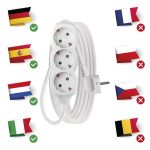 EMOS P0323R, Hosszabbító 3 m / 3 aljzat / fehér / PVC / 1,5 mm2