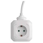 EMOS P04219GU, Hosszabbító - kocka 1,9 m / 4 aljzat / fehér / PVC / USB / 1,5 mm2