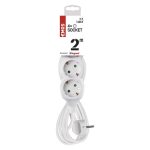 EMOS P0422, Hosszabbító 2 m  /  4 aljzat  /  fehér  /  PVC  /  1 mm2