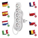 EMOS P0525R, Hosszabbító 5 m / 5 aljzat / fehér / PVC / 1,5 mm2