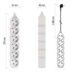 EMOS P0621, Hosszabbító 1,4 m  /  6 aljzat  /  fehér  /  PVC  /  1 mm2