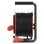 EMOS P082251, Kültéri kábeldob 25 m / 4 aljzat / fekete / gumi / 230V/400V / 1,0 mm2