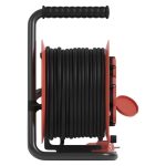 EMOS P082251, Kültéri kábeldob 25 m / 4 aljzat / fekete / gumi / 230V/400V / 1,0 mm2