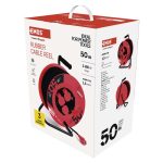 EMOS P08250, Kültéri kábeldob 50 m / 4 aljzat / fekete / gumi / 230 V / 1,5 mm2