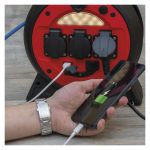 EMOS P08620W, Weatherproof kábeltekercs 20 m / 3 aljzat / kék / szilikon / 230 V / 1,5 mm2