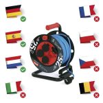 EMOS P08625W, Weatherproof kábeltekercs 25 m / 4 aljzat / kék / szilikon / 230 V / 1,5 mm2