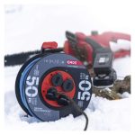 EMOS P08650W, Weatherproof kábeltekercs 50 m / 4 aljzat / kék / szilikon / 230 V / 1,5 mm2