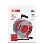 EMOS P092251, Kábeldob 25 m / 4 aljzat / piros / PVC / 230 V / 1,5 mm2