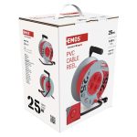 EMOS P092251, Kábeldob 25 m / 4 aljzat / piros / PVC / 230 V / 1,5 mm2