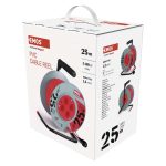 EMOS P09225, Kábeldob 25 m / 4 aljzat / narancssárga / PVC / 230 V / 1,5 mm2