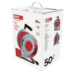 EMOS P092501, Kábeldob 50 m / 4 aljzat / piros / PVC / 230 V / 1,5 mm2