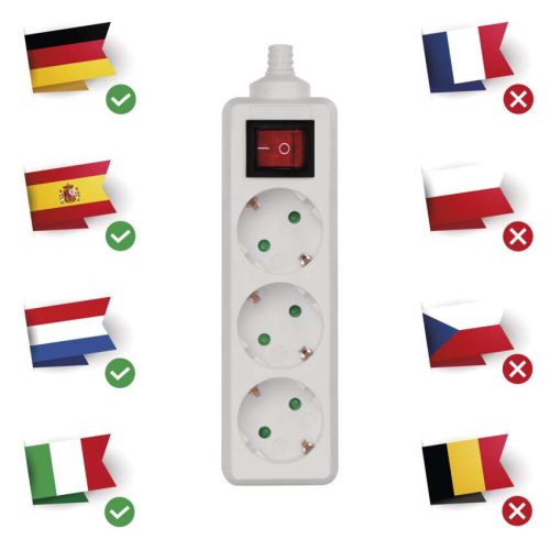 EMOS P1320, Elosztó (hosszabbító) vez nélk 3 aljzat kapcsolható