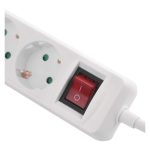 EMOS P1322CU, Hosszabbító 2 m / 3 aljzat / kapcsolós / fehér / 1× USB-A + 1× USB-C  / 1,5 mm2