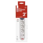 EMOS P1322PD, Hosszabbító 2 m / 3 aljzat / kapcsolós / fehér / 1× USB-A + 1× USB-C  / 1,5 mm2