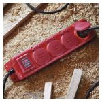 EMOS P14201, Hosszabbító 10 m / 4 aljzat / kapcsolós / fekete-piros / gumi-neoprén / 1,5 mm2