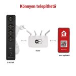EMOS P1422SM, GoSmart hosszabbító 2 m / 4 aljzat / kapcsolós / USB / fehér-fekete / PVC / 1,5 mm2