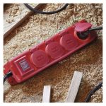 EMOS P14231, Hosszabbító 3 m / 4 aljzat / kapcsolós / fekete-piros / gumi-neoprén / 1,5 mm2