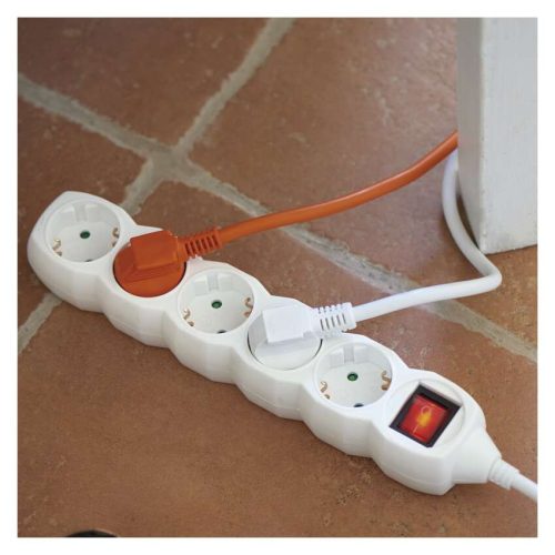 EMOS P1521, Hosszabbító 1,4 m  /  5 aljzat  /  fehér  /  PVC  /  1 mm2